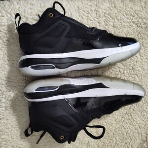 Black High-Top Basketball Sneakers with White Sole